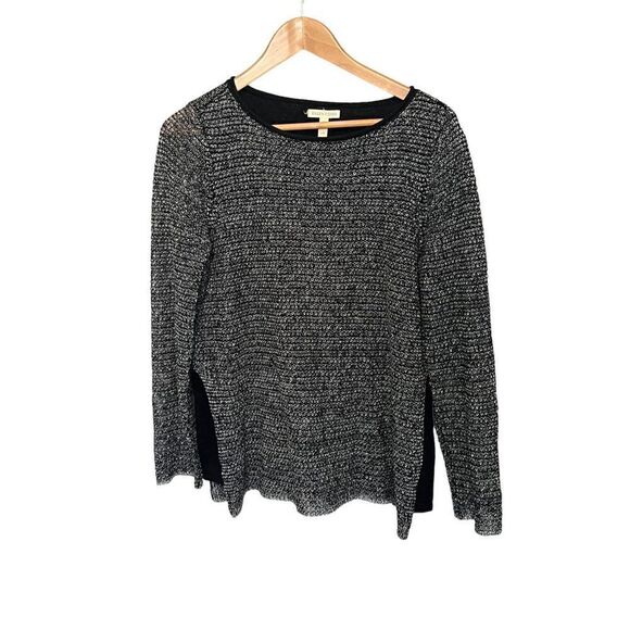 Eileen Fisher Black Layered Organic Linen Tunic - Picture 2 of 6